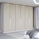 Ver imagem 1 de Guarda-roupa Casal Luxe 2,42 Metros 6 Portas 4 Gavetas Branco/creme - Panorama Móveis
