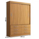 Ver imagem 4 de Guarda-roupa Solteiro Ushuaia 2 Portas 6 Gavetas Cinamomo - Panorama Móveis