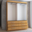 Ver imagem 5 de Guarda-roupa Solteiro Ushuaia 2 Portas 6 Gavetas Cinamomo - Panorama Móveis