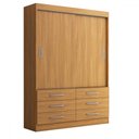 Ver imagem 3 de Guarda-roupa Solteiro Ushuaia 2 Portas 6 Gavetas Cinamomo - Panorama Móveis