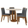 Conjunto Mesa Redonda Scala 4 Cadeiras Estofadas Frei/off/cinza - M.a Freijó/off Premium/cinza - 2
