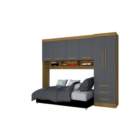 Guarda Roupa Modulado Solteiro 6 Portas e 3 Gavetas Belgica/america Freijo/grafite - Mopar