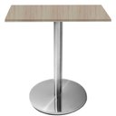 Ver imagem 1 de Mesa Beta Inox 75 Cm (altura) Disco Redondo Tampo Mdp Quadrado 60 Cm (larg) X 2,50 Cm (alt)