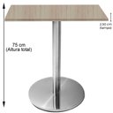 Ver imagem 5 de Mesa Beta Inox 75 Cm (altura) Disco Redondo Tampo Mdp Quadrado 60 Cm (larg) X 2,50 Cm (alt)