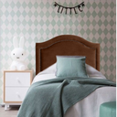 Ver imagem 1 de Cabeceira Solteiro Provençal Luxo Estofada Com Tachas - Veludo Marrom