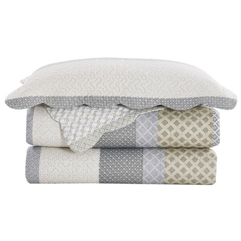 Kit 3 Peças Colcha Evolution Patchwork King - SALUZO