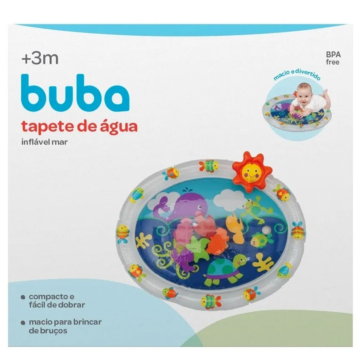 Tapete de Água Inflável Buba Almofada Sensorial para Bebê Fundo do Mar ...