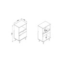 Ver imagem 3 de Balcão de Cozinha para Forno e Micro-ondas 1 Porta 1 Gaveta Retrô RT 3114