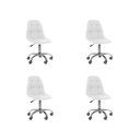 Ver imagem 2 de Kit 04 Cadeiras Office Eiffel Botonê Ajustável Base Giratória - Branco + E-book