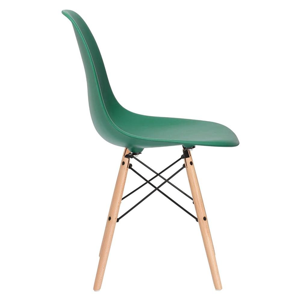 KIT - Mesa redonda Eames 120 cm preto + 5 cadeiras Eiffel DSW Verde escuro - 5