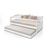 Sofa Cama Solteiro de Madeira com Cama Auxiliar + 2 Colchões - Branco - Branco - 3