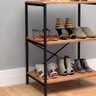 Sapateira Multiuso Hall de Entrada Padova 60cm 3 Prateleiras Demolição Preto - Abmaza - 3