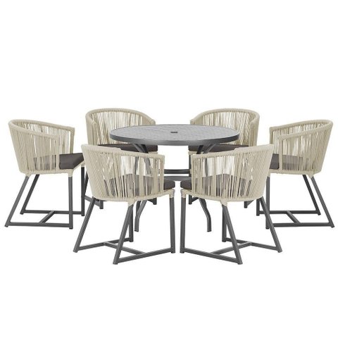 Mesa e 6 Cadeiras e Noronha Preto E11 Trama Original Rami