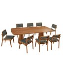 Ver imagem 2 de Sala de Jantar Mesa Noronha 220cm Madeira Tampo Barril Laminado com 8 Cadeiras Eva