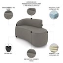 Ver imagem 3 de Sofá 2 Lugares para Sala 140cm Orgânico Wendi Suede Grafite I01 - Mpozenato