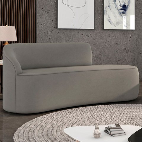 Sofá 2 Lugares para Sala 140cm Orgânico Wendi Suede Grafite I01 - Mpozenato