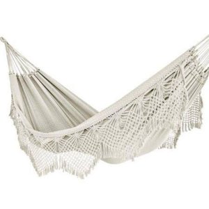 Rede de Dormir Descanso Casal Ostra Bege/crua Algodão Luxo