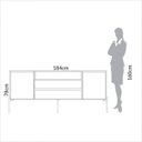 Ver imagem 5 de Buffet Balcão Florença 184cm Mdf Freijó Off White com 2 Portas 2 Gavetas e Nicho Dalla Costa