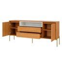 Ver imagem 3 de Buffet Balcão Florença 184cm Mdf Freijó Off White com 2 Portas 2 Gavetas e Nicho Dalla Costa