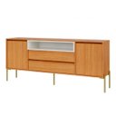 Ver imagem 2 de Buffet Balcão Florença 184cm Mdf Freijó Off White com 2 Portas 2 Gavetas e Nicho Dalla Costa