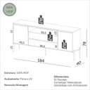 Ver imagem 4 de Buffet Balcão Florença 184cm Mdf Freijó Off White com 2 Portas 2 Gavetas e Nicho Dalla Costa