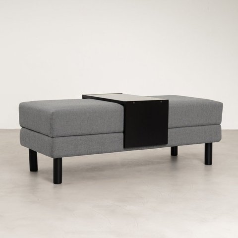 Conjunto Puff Baú 120cm e Bandeja Antúrio CabeCasa MadeiraOriginals