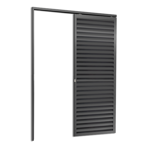 Porta de Correr Suspensa Veneziana Esq L.25 Cinza 210x70 Brimak