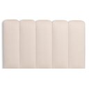 Ver imagem 3 de Cabeceira Solteiro Kit 5 Placas Modelo Arredondada - Suede Creme / Off White