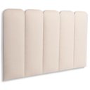 Ver imagem 1 de Cabeceira Solteiro Kit 5 Placas Modelo Arredondada - Suede Creme / Off White