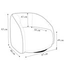 Ver imagem 4 de Kit 2 Poltronas Decorativas Jenny Base Giratória em Metal Preto Bouclê Branco/caramelo G45 - Gran Be