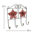 Ver imagem 2 de Cabide Porta Toalhas de Rosto para Banheiro de Parede com Flores de Ferro Artesanal Libertas Rosas A