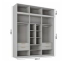 Ver imagem 3 de Guarda-roupa Modular 2 Peças 6 Portas de Correr Jade CabeCasa MadeiraOriginals