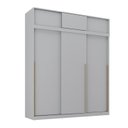 Ver imagem 2 de Guarda-Roupa Planejado 2 Peças 6 Portas de Correr Jade CabeCasa MadeiraOriginals Cinza