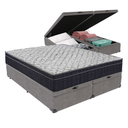 Ver imagem 1 de Cama Box Baú Bipartido Queen Cinza e Colchão Airtech 150 D45 Ortobom