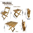 Ver imagem 2 de Conjunto Mesa de Madeira com 3 Cadeiras Dobráveis - Vereda Madeiral