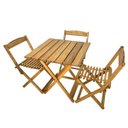Ver imagem 1 de Conjunto Mesa de Madeira com 3 Cadeiras Dobráveis - Vereda Madeiral