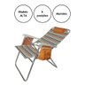 Cadeira Reclinável de Praia Alta Capri Camping Piscina (laranja Listrado) - 10