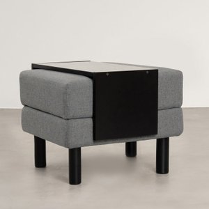 Conjunto Puff Bau 60cm e Bandeja AntúrioCabecasa Madeiramadeira