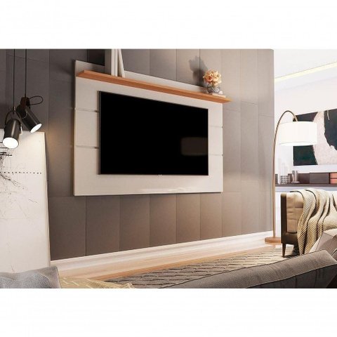 Painel com Prateleira Vivare 1,6 Off White-Nature - Giga