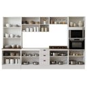 Ver imagem 5 de Cozinha Modulada Completa 6 Peças Modelo Americano Provençal com Rodapé S Branco/Ébano
