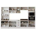 Ver imagem 5 de Cozinha Modulada Completa 6 Peças Modelo Americano Provençal com Rodapé S Branco/Ébano