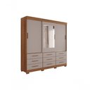 Ver imagem 1 de Guarda-Roupa New Star 3 Portas 9 Gavetas com Espelho Salleto Cinamomo/Off White
