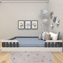 Ver imagem 3 de Cama Infantil Montessoriana Cori Casal Yescasa Branco/Preto