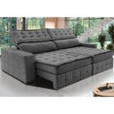 Ver imagem 1 de Sofá Retrátil e Reclinável 2,55m Cama inBox Big Puffer com SoftGel D40 Velupluma Cinza