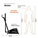 Ver imagem 4 de Elíptico Athletic Action 8 Níveis Magnéticos Suporta 140kg Silencioso e sem Impacto Treino Completo