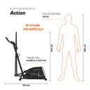 Ver imagem 6 de Elíptico Athletic Action 8 Níveis Magnéticos Suporta 140kg Silencioso e sem Impacto Treino Completo