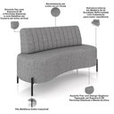 Ver imagem 3 de Sofá Chaise 2 Lugares Sala Living 160cm Pés Industrial Cayman K01 Linho Cinza Lyam Decor