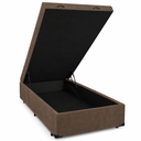 Ver imagem 1 de Mini Cama Box Baú Suede 70x150cm - Genki Kenko Colchões Marrom Café