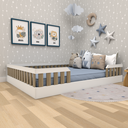 Ver imagem 3 de Cama Infantil Montessoriana Casal Cori Yescasa Branco/Carvalho Mel