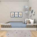 Ver imagem 4 de Cama Infantil Montessoriana Casal Cori Yescasa Branco/Carvalho Mel